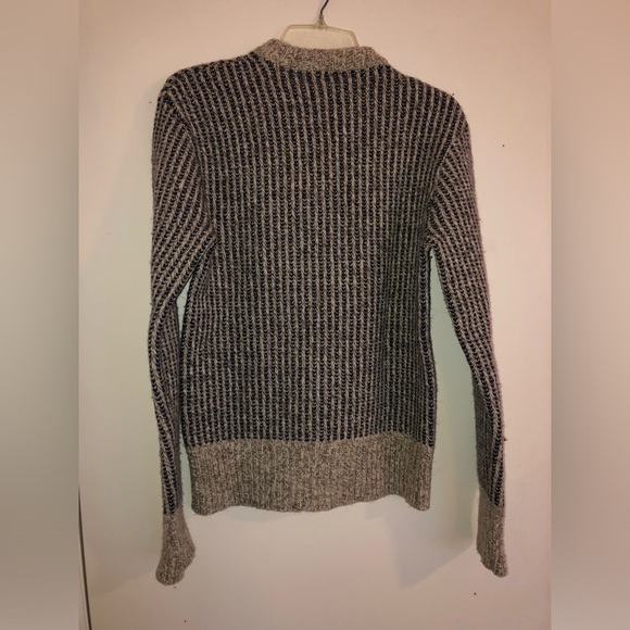 Vintage L.L.Bean wool fisherman knit sweater Freeport Maine blue grey - Picture 9 of 14